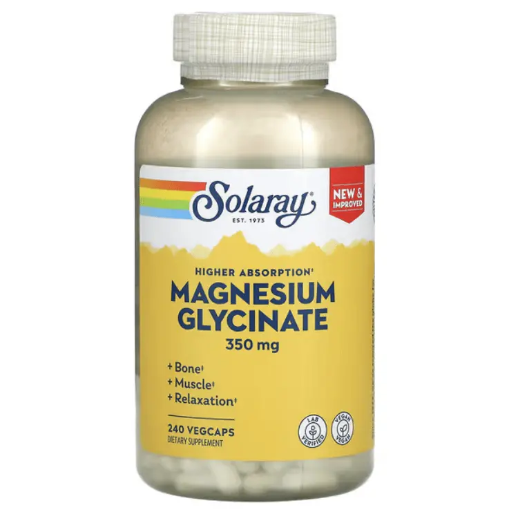 Глицинат магния с высокой абсорбцией Solaray 350 мг, 240 растительных капсул
Глицинат магния с высокой абсорбцией Solaray 350 мг, 240 растительных капсул