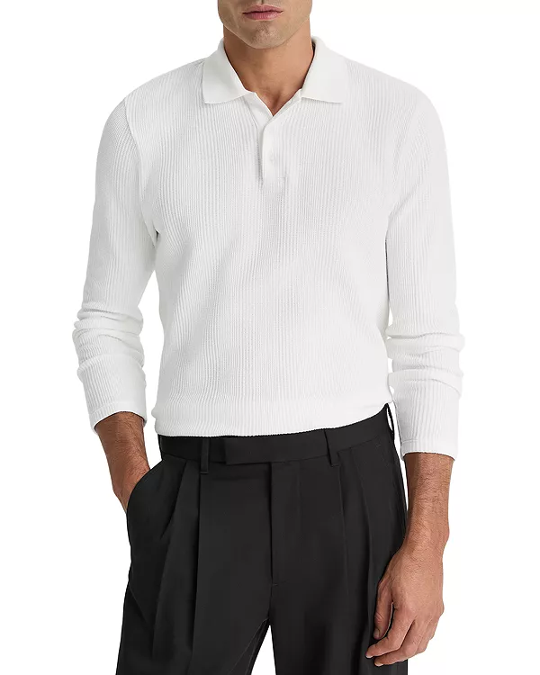 Поло с длинным рукавом и разноцветной текстурой Vince, белый
Поло с длинным рукавом и разноцветной текстурой Vince, белый