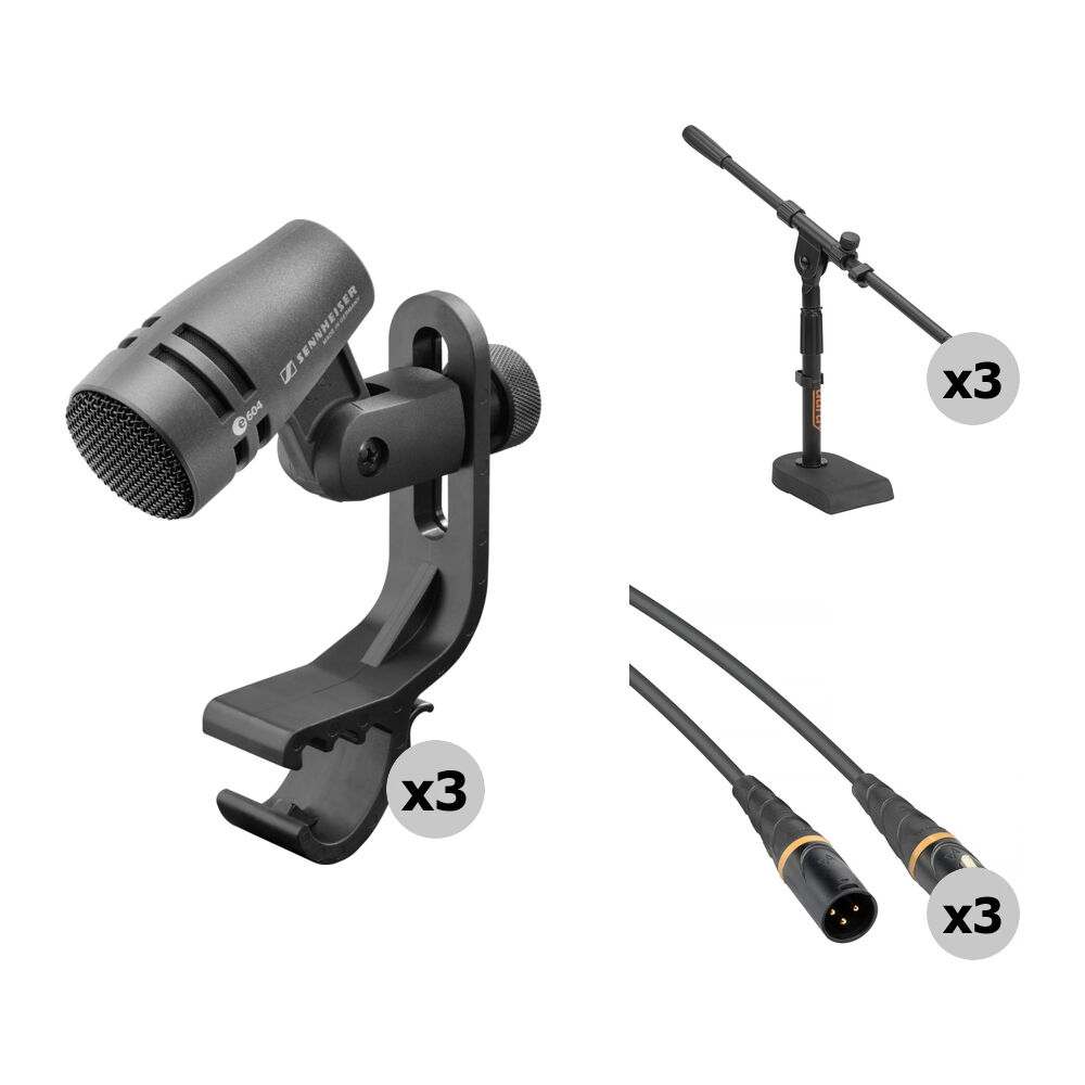 Динамический микрофон Sennheiser e 604 Cardioid Instrument Microphone 3-Pack Kit with
Динамический микрофон Sennheiser e 604 Cardioid Instrument Microphone 3-Pack Kit with
