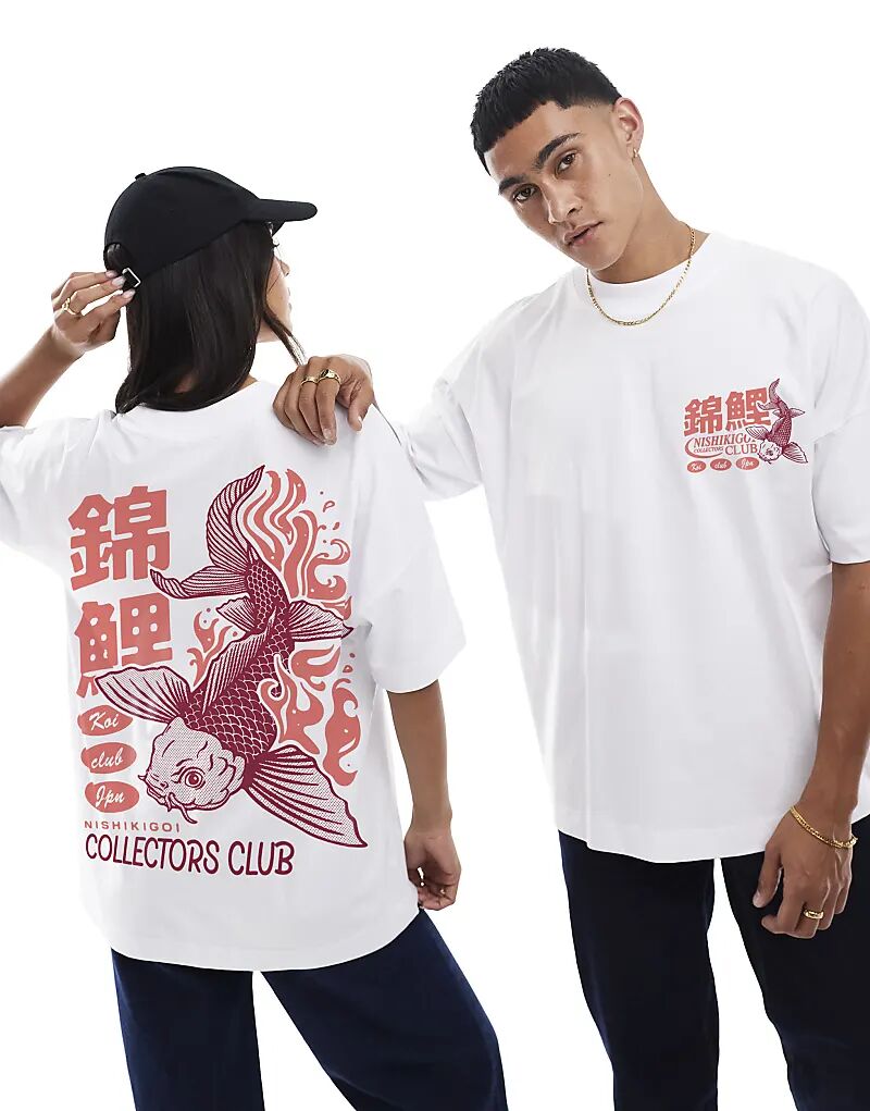 Классическая футболка свободного кроя Koi Club с принтом спереди и сзади белого цвета PRNT
Классическая футболка свободного кроя Koi Club с принтом спереди и сзади белого цвета PRNT