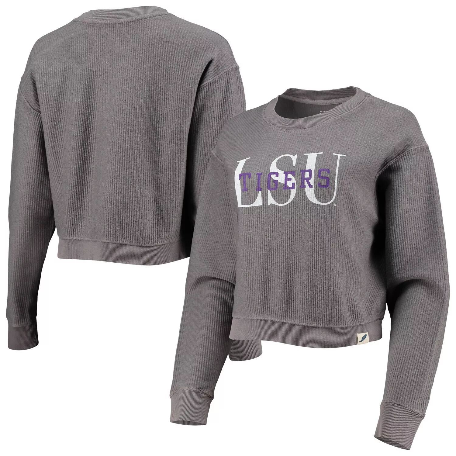 Женская лига, студенческая одежда, графитовый укороченный пуловер LSU Tigers, классический укороченный пуловер из дерева
Женская лига, студенческая одежда, графитовый укороченный пуловер LSU Tigers, классический укороченный пуловер из дерева