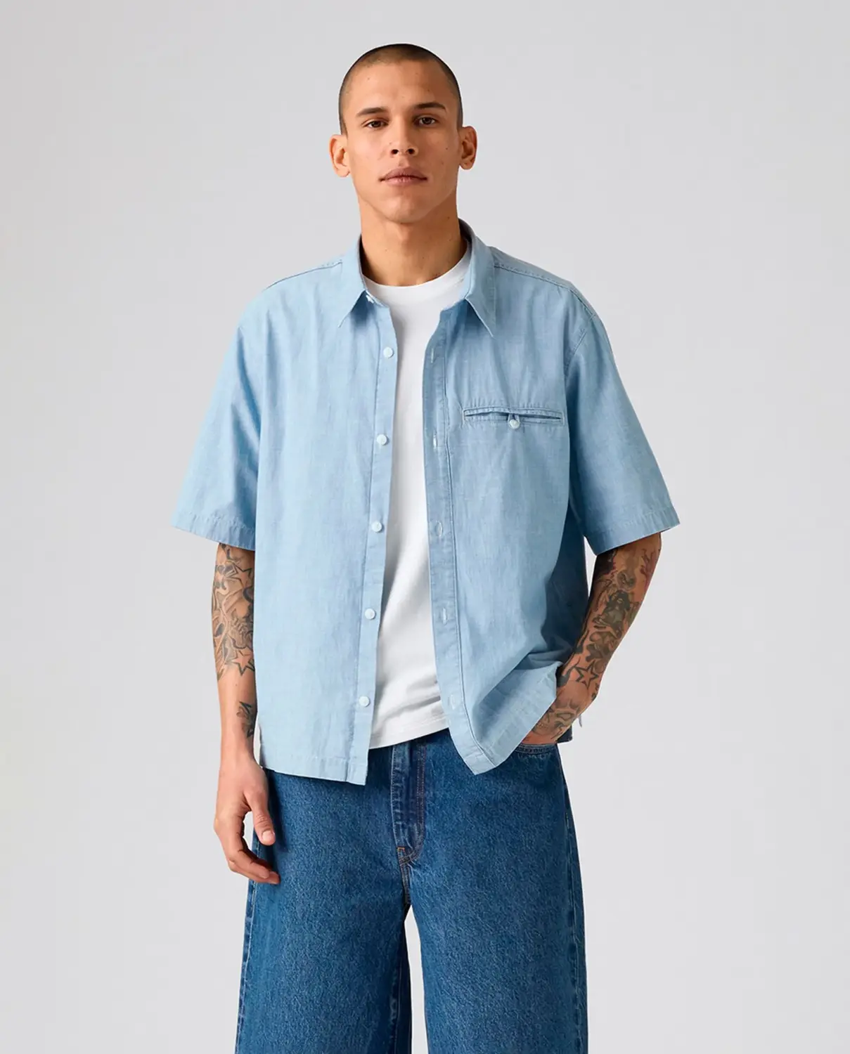 Короткая кроп-рубашка в стиле вестерн Levi'S, синий
Короткая кроп-рубашка в стиле вестерн Levi'S, синий