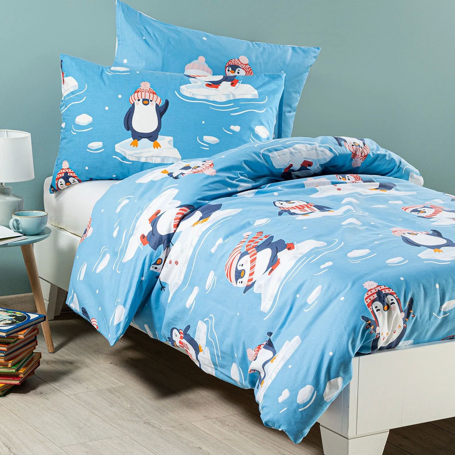 Комплект детского постельного белья Caleffi Penguins In Cotton, 3 предмета, лазурный
Комплект детского постельного белья Caleffi Penguins In Cotton, 3 предмета, лазурный