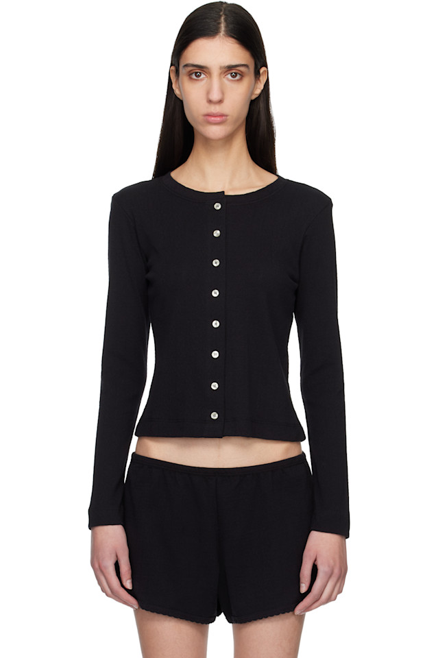 Классический кардиган Pointelle с круглым вырезом Leset, черный
Классический кардиган Pointelle с круглым вырезом Leset, черный