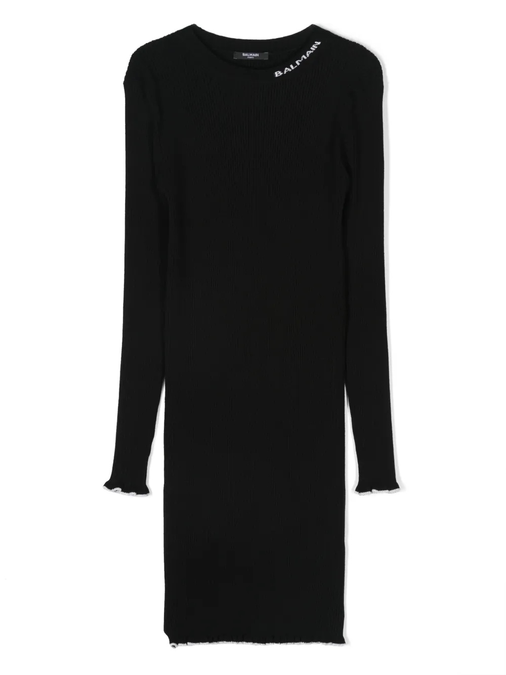 Платье в рубчик с жаккардовым логотипом Balmain Kids, черный
Платье в рубчик с жаккардовым логотипом Balmain Kids, черный