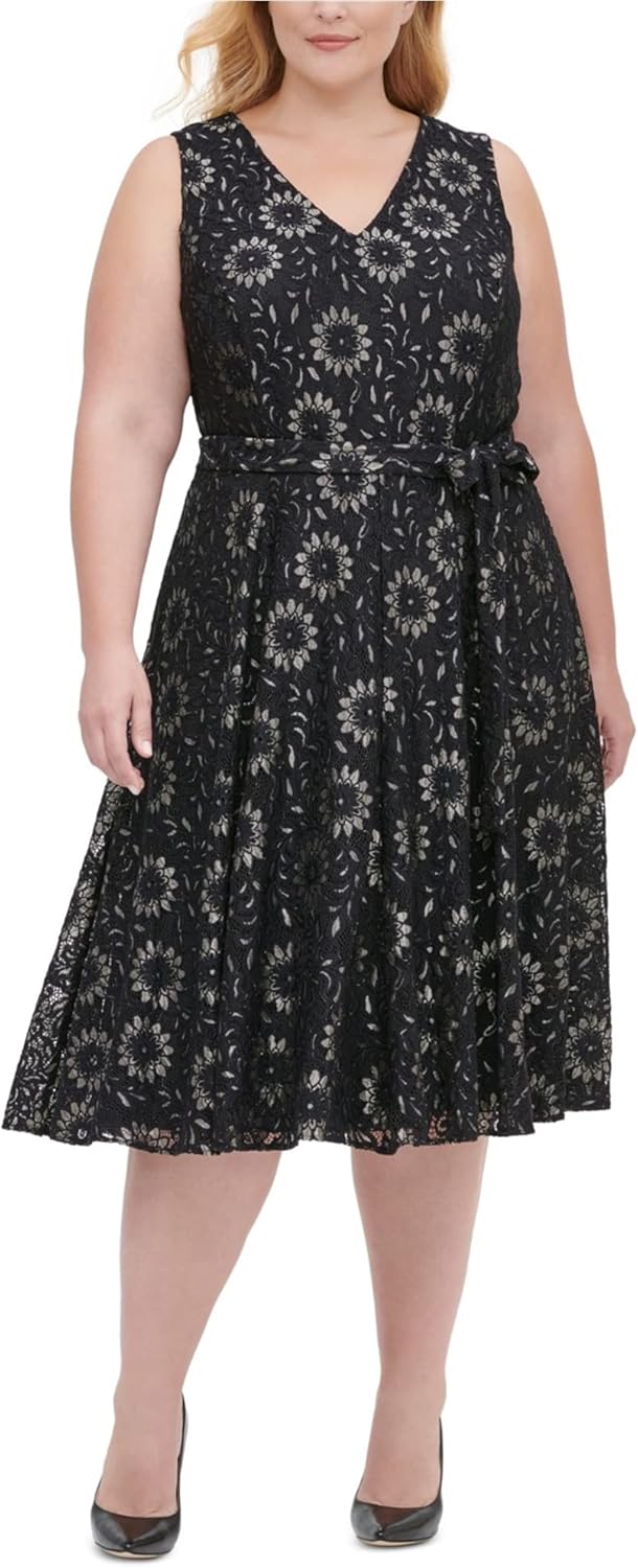 Женское платье Tommy Hilfiger без рукавов с металлическим цветочным кружевом и расклешенным лифом, Black/Gold
Женское платье Tommy Hilfiger без рукавов с металлическим цветочным кружевом и расклешенным лифом, Black/Gold