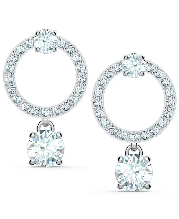 Серьги-Подвески с серебристыми кристаллами в форме круга и подвески Swarovski, crystal
Серьги-Подвески с серебристыми кристаллами в форме круга и подвески Swarovski, crystal