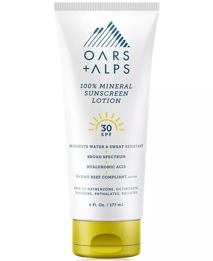 100% минеральный солнцезащитный лосьон SPF 30 Oars + Alps
100% минеральный солнцезащитный лосьон SPF 30 Oars + Alps