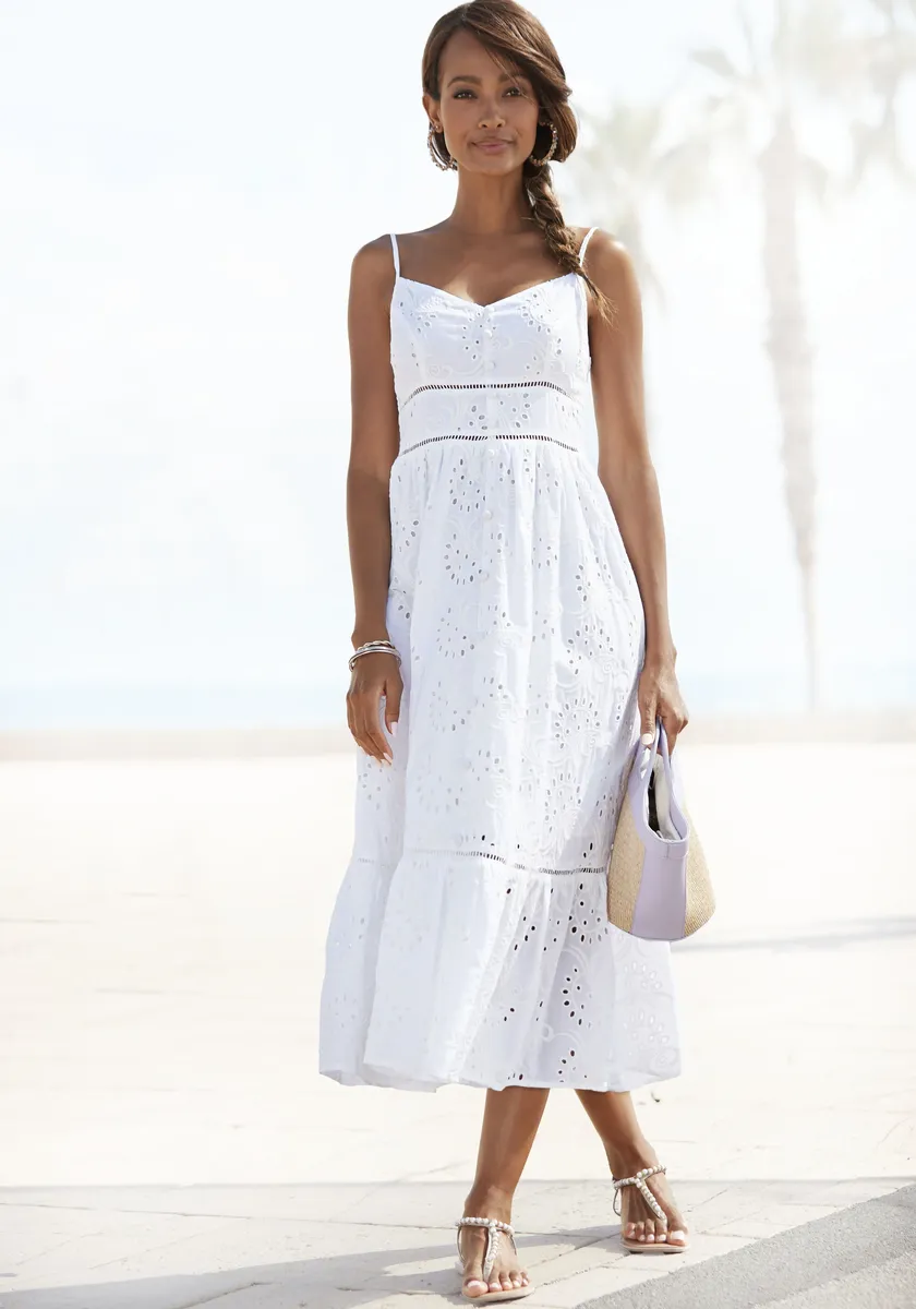 Платье миди Buffalo, с качественной вышивкой люверсов, воздушное летнее платье из хлопка, белый
Платье миди Buffalo, с качественной вышивкой люверсов, воздушное летнее платье из хлопка, белый