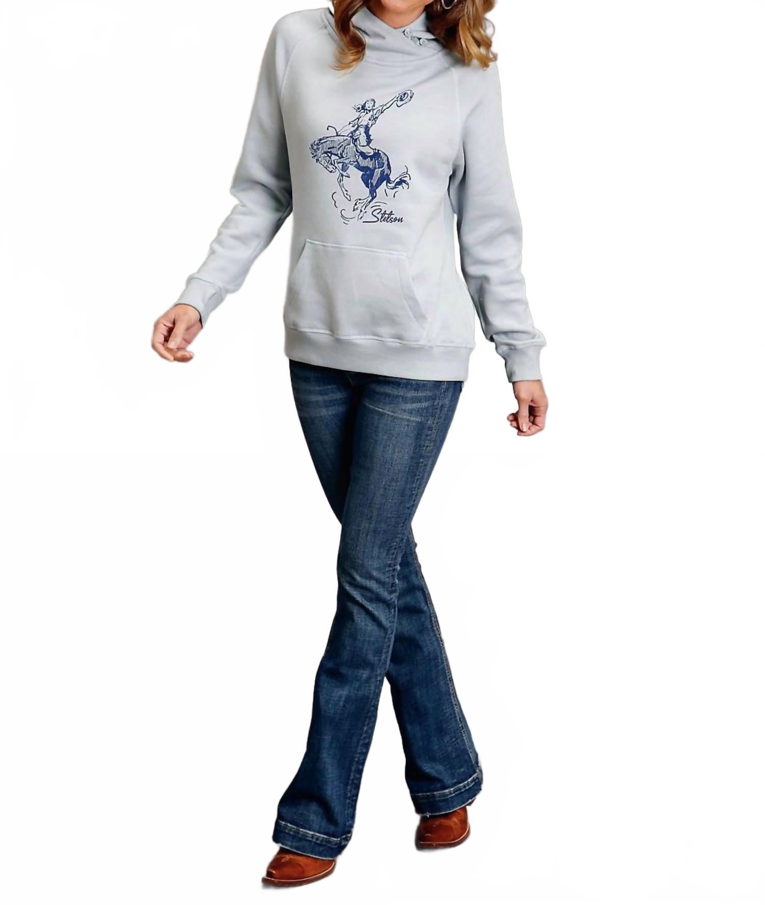 Stetson Женская толстовка Bronc в сине-голубом цвете
Stetson Женская толстовка Bronc в сине-голубом цвете