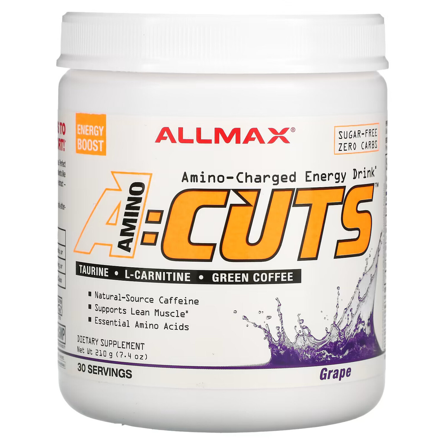 ALLMAX, ACUTS, энергетический напиток с аминокислотами, виноградный побег, 210 г (7,4 унции)
ALLMAX, ACUTS, энергетический напиток с аминокислотами, виноградный побег, 210 г (7,4 унции)