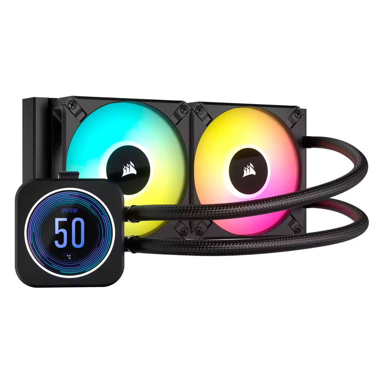 Система водяного охлаждения Corsair iCUE H100i ELITE LCD XT, черный
Система водяного охлаждения Corsair iCUE H100i ELITE LCD XT, черный