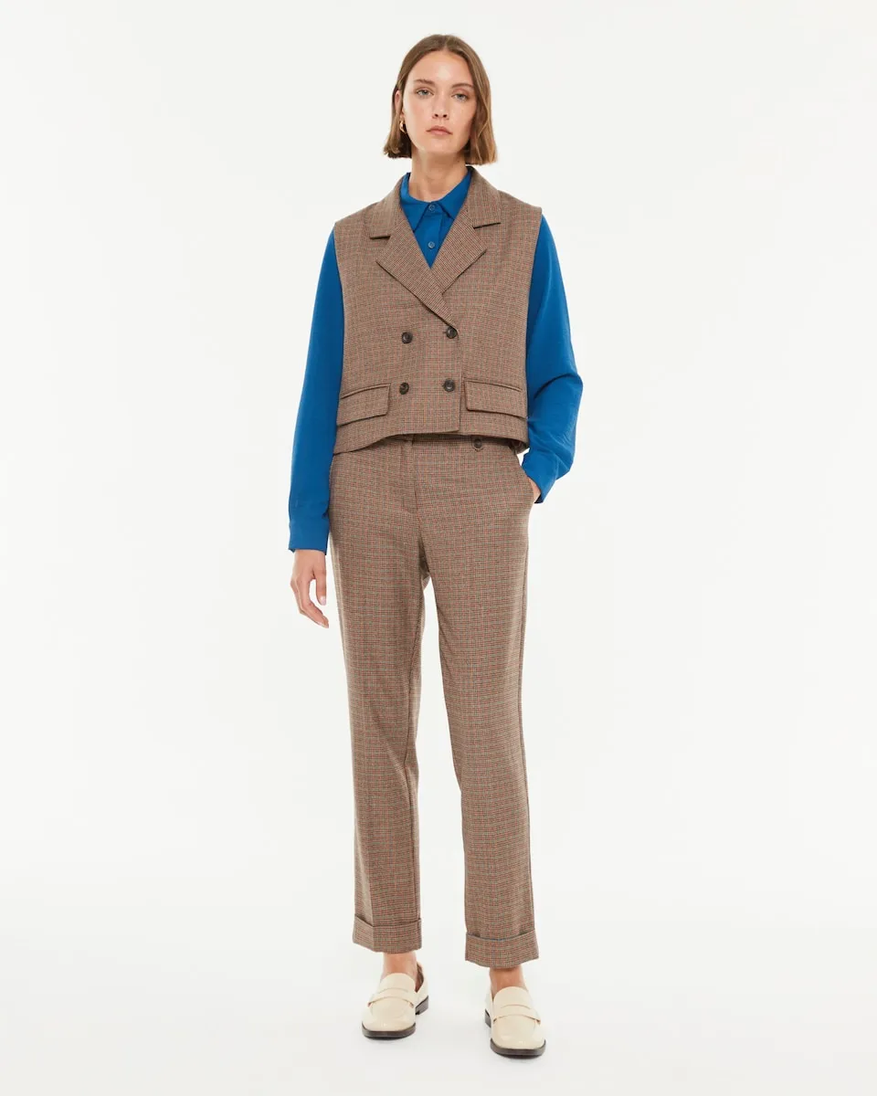 Женские прямые брюки в клетку Paz Torras, коричневый
Женские прямые брюки в клетку Paz Torras, коричневый