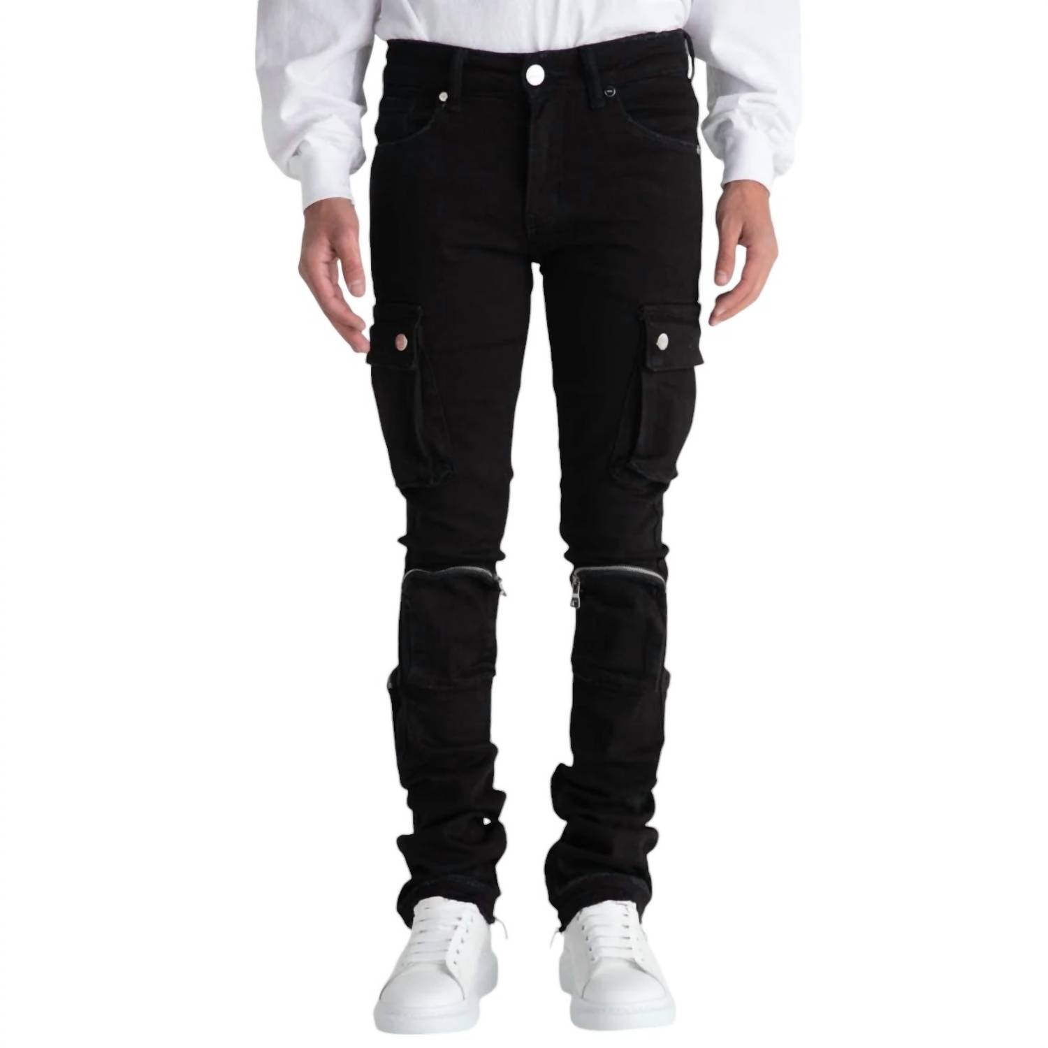 Мужские джинсы-клеш Never Look Back Cargo Stack Denim черного цвета Pheelings
Мужские джинсы-клеш Never Look Back Cargo Stack Denim черного цвета Pheelings