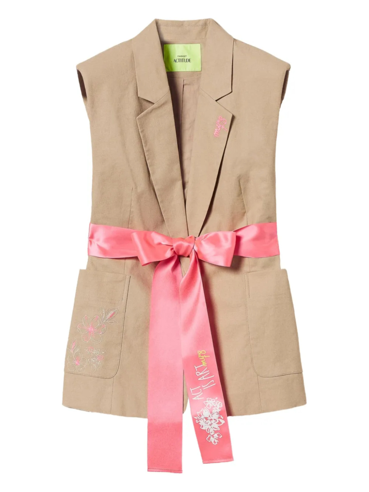 TWINSET блейзер без рукавов с поясом, нейтральный
TWINSET блейзер без рукавов с поясом, нейтральный