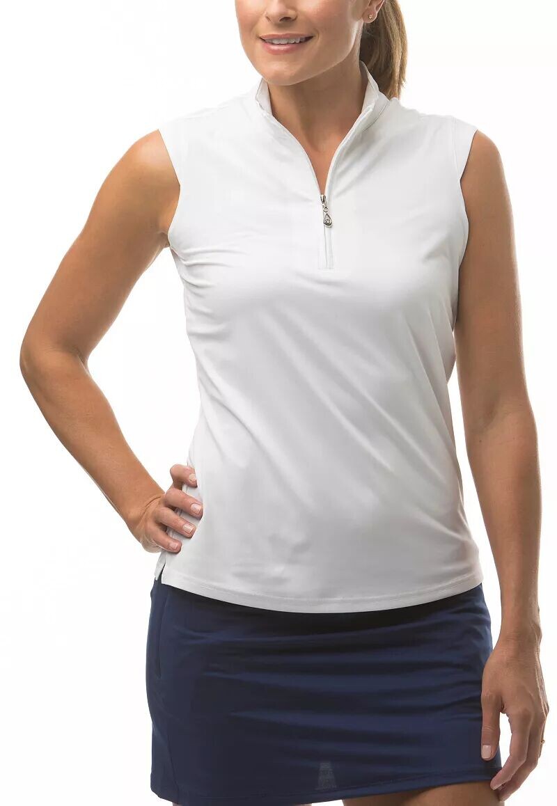 Женский топ без рукавов SanSoleil Sunglow с воротником-стойкой, белый
Женский топ без рукавов SanSoleil Sunglow с воротником-стойкой, белый