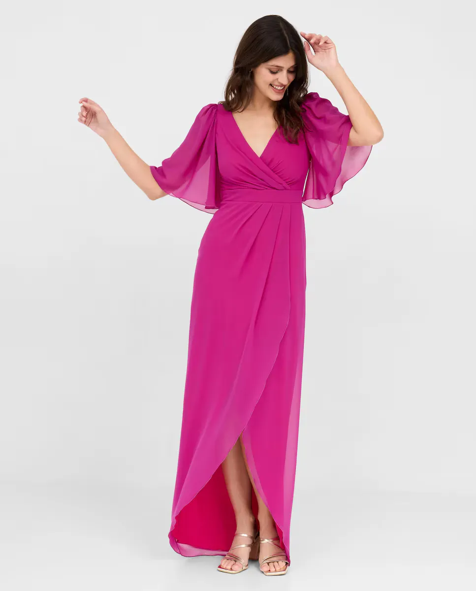 Длинное шифоновое платье со струящимися рукавами Veneno en la piel, розовый
Длинное шифоновое платье со струящимися рукавами Veneno en la piel, розовый