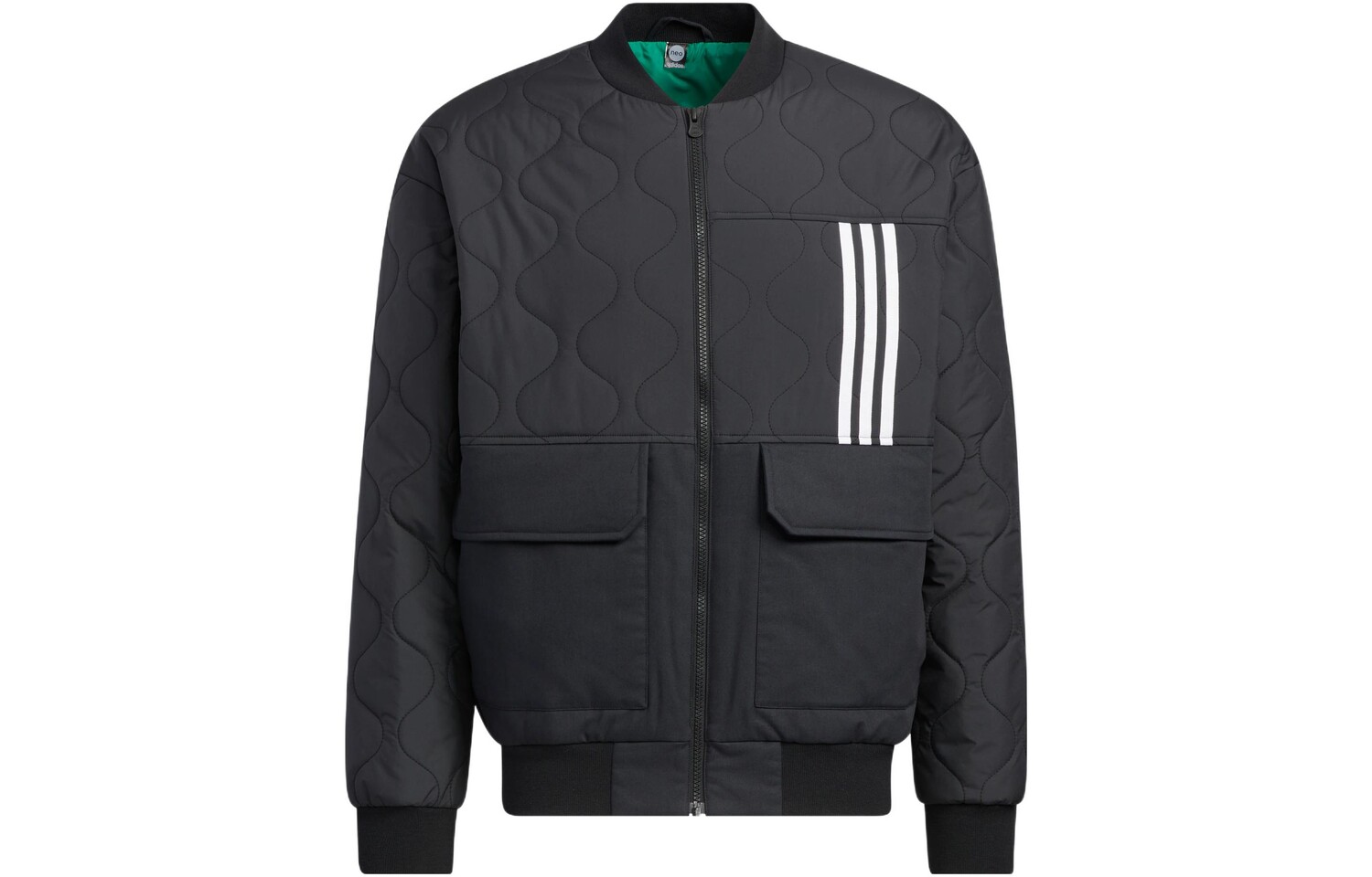 Стеганая куртка унисекс черная Adidas, черный 
Стеганая куртка унисекс черная Adidas, черный