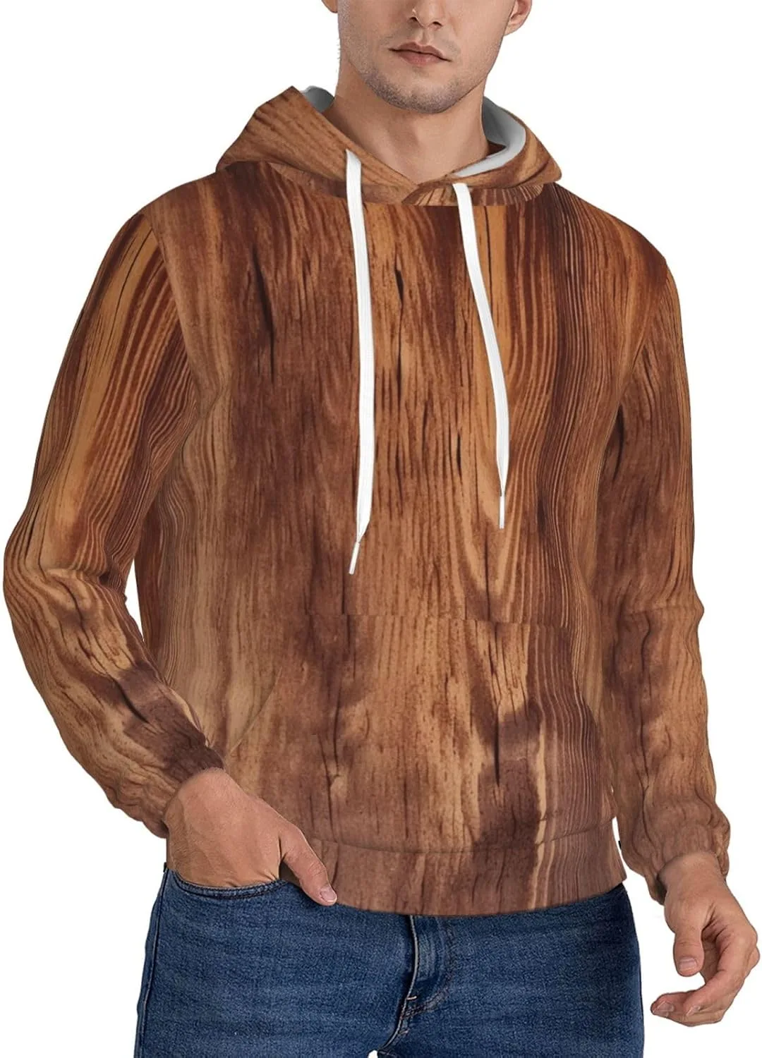 Мужская флисовая толстовка с капюшоном, коричневая Wood Grain KKLWEGU
Мужская флисовая толстовка с капюшоном, коричневая Wood Grain KKLWEGU