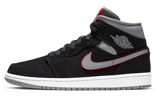 Jordan 1 Mid Black Particle Grey Gym Red
Jordan 1 Mid Black Particle Grey Gym Red