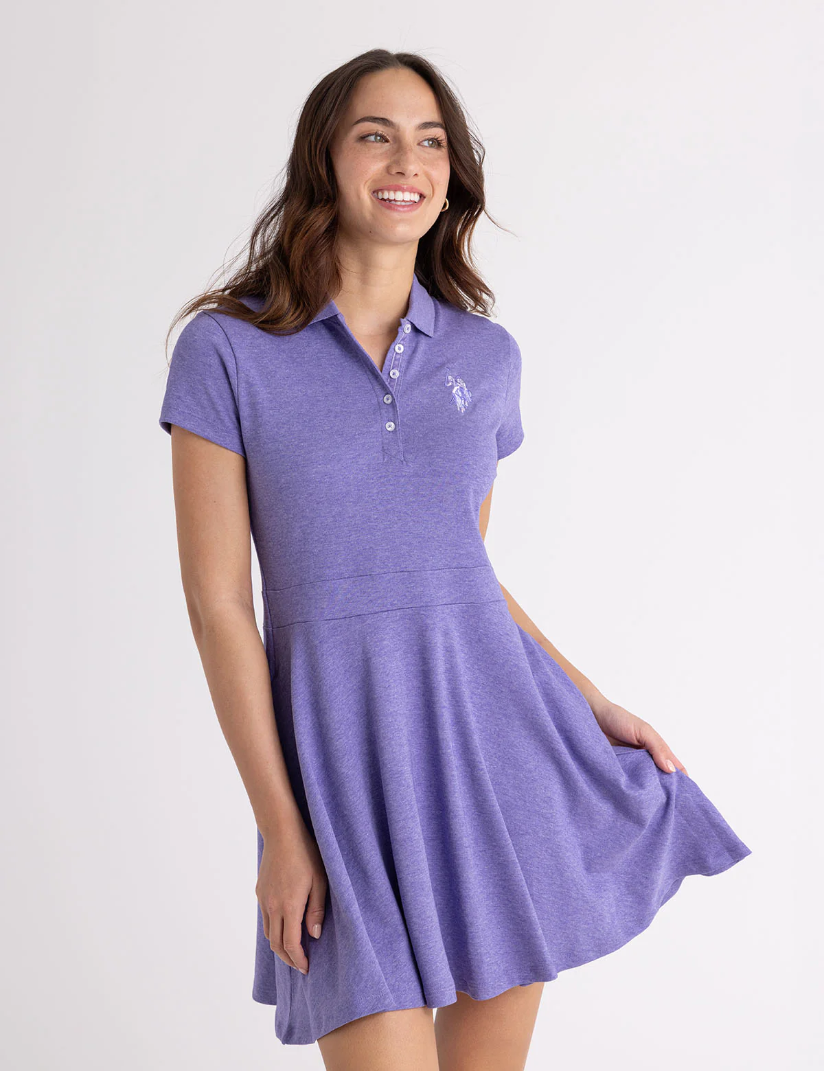 Платье U.S. Polo Assn Interlock Heather Fit And Flare, лавандовый 
Платье U.S. Polo Assn Interlock Heather Fit And Flare, лавандовый