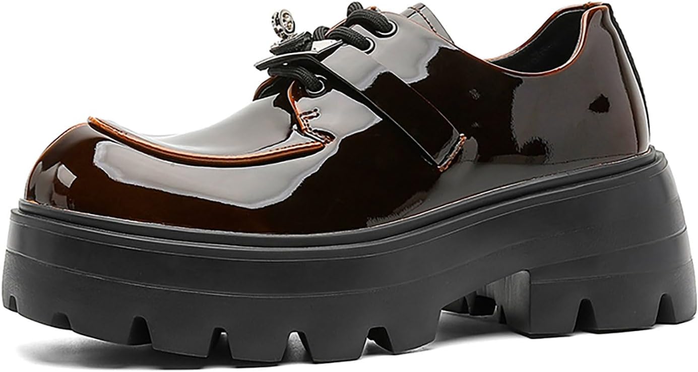 Мужские массивные оксфордские туфли из лакированной кожи на платформе с рифленой подошвой и большим носком Xhognls, коричневый
Мужские массивные оксфордские туфли из лакированной кожи на платформе с рифленой подошвой и большим носком Xhognls, коричневый