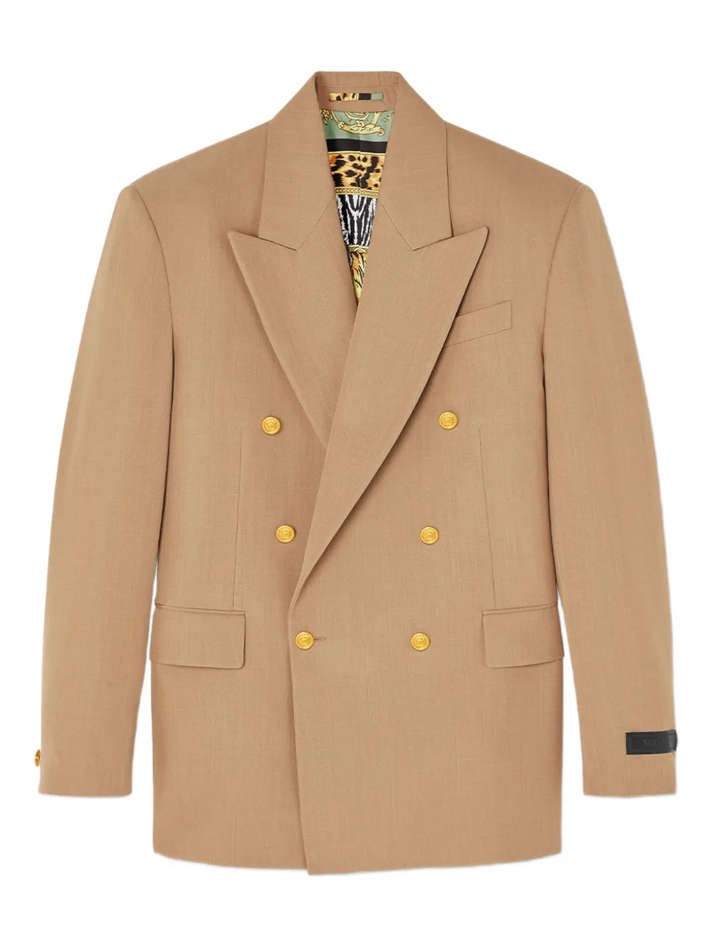 Двубортный блейзер с золотыми пуговицами VERSACE, нейтральный
Двубортный блейзер с золотыми пуговицами VERSACE, нейтральный