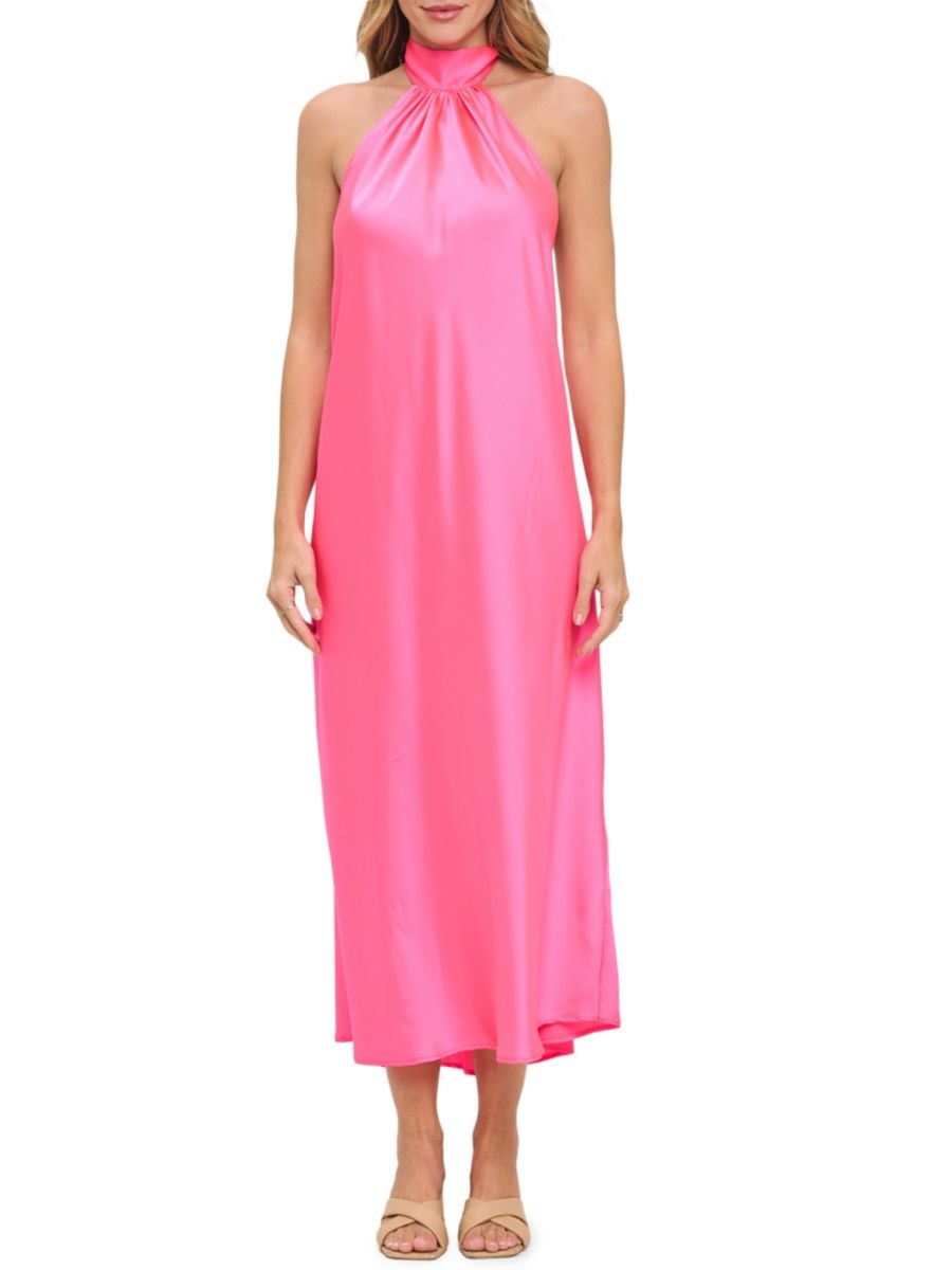 Платье миди из атласа с бретелью через шею Renee C., цвет Neon Pink
Платье миди из атласа с бретелью через шею Renee C., цвет Neon Pink