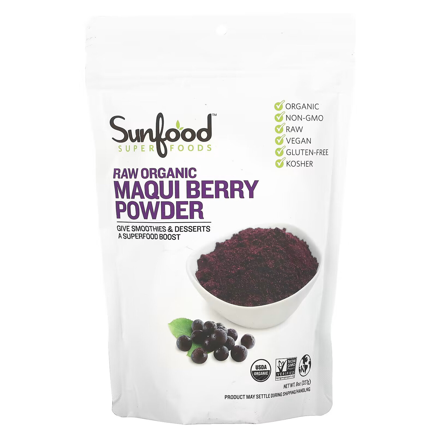 Sunfood, Superfoods, порошок из необработанных органических ягод маки, 227 г (8 унций)
Sunfood, Superfoods, порошок из необработанных органических ягод маки, 227 г (8 унций)