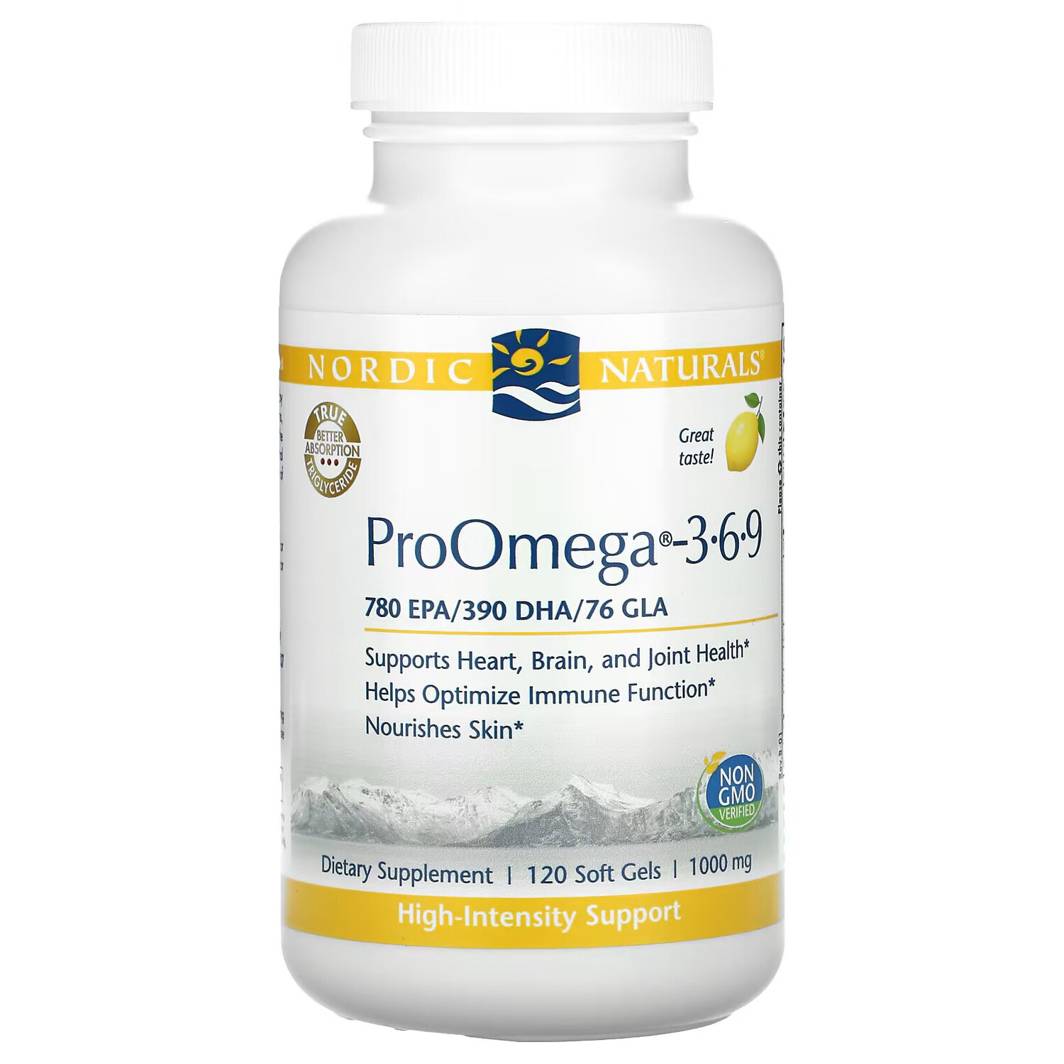 Nordic Naturals, ProOmega 3-6-9, омега-3-6-9 жирные кислоты, со вкусом лимона, 1000 мг, 120 капсул
Nordic Naturals, ProOmega 3-6-9, омега-3-6-9 жирные кислоты, со вкусом лимона, 1000 мг, 120 капсул