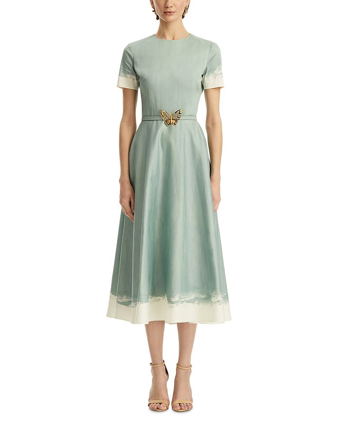 Короткое платье с абстрактным принтом из поплина Oscar de la Renta, синий
Короткое платье с абстрактным принтом из поплина Oscar de la Renta, синий