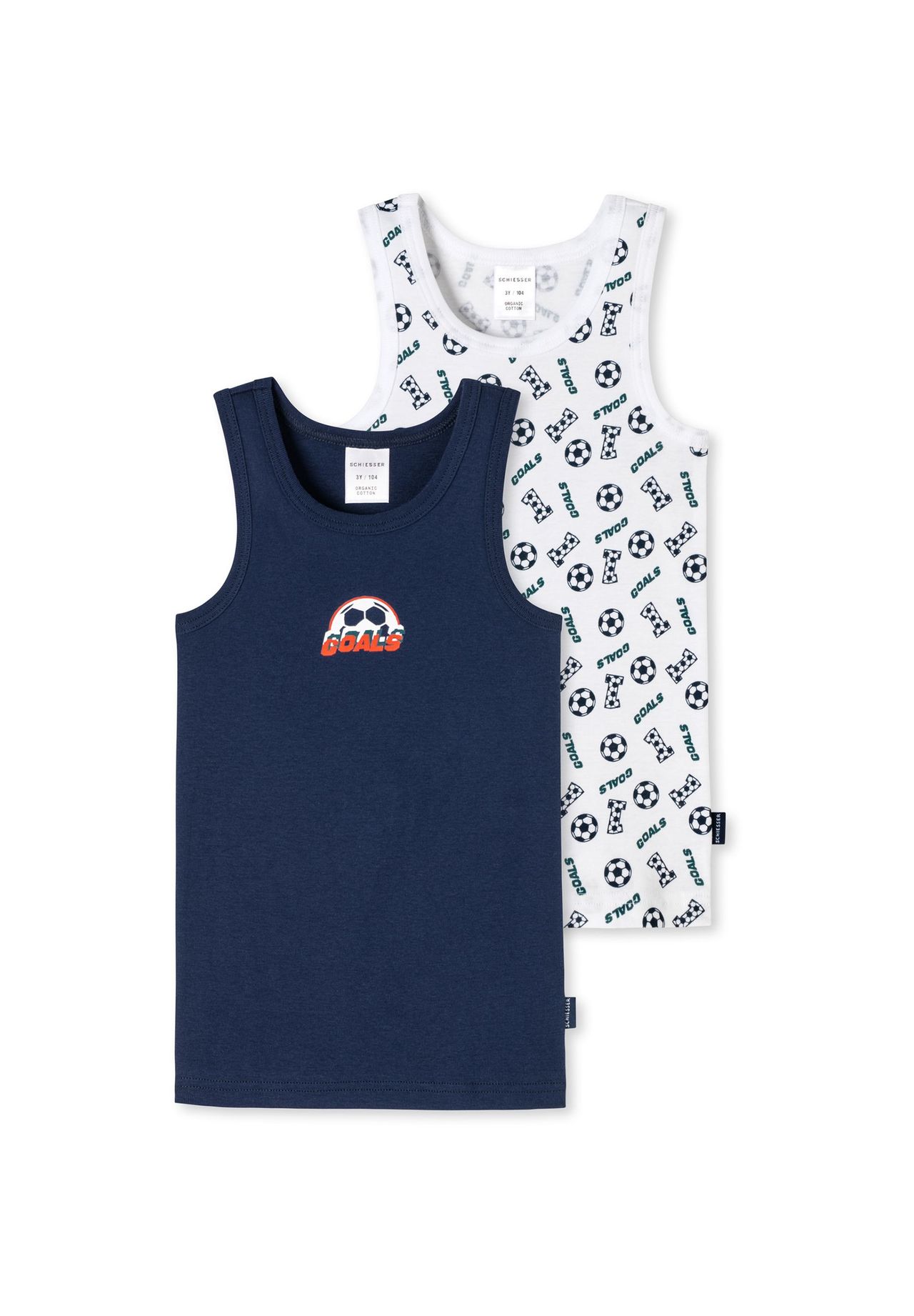 Комплект распашонок для мальчика, 2 шт - рубашка без рукавов, хлопок стрейч SCHIESSER, цвет Assorted 11