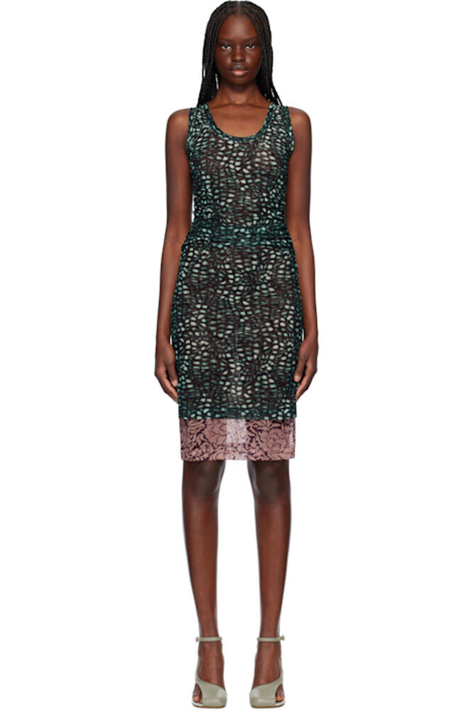 Платье-миди с принтом зеленого и розового цветов Dries Van Noten
Платье-миди с принтом зеленого и розового цветов Dries Van Noten