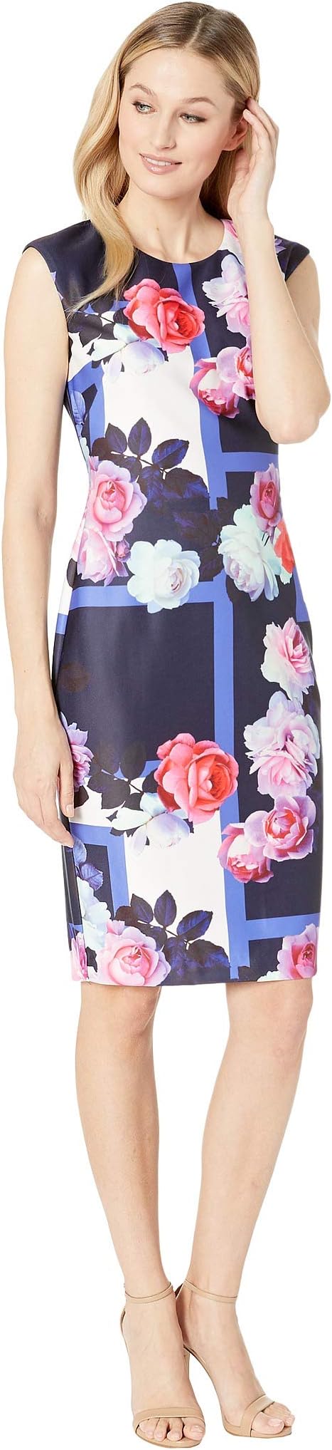 Платье Vince Camuto Printed Scuba Bodycon Dress, цвет Navy Multi 
Платье Vince Camuto Printed Scuba Bodycon Dress, цвет Navy Multi