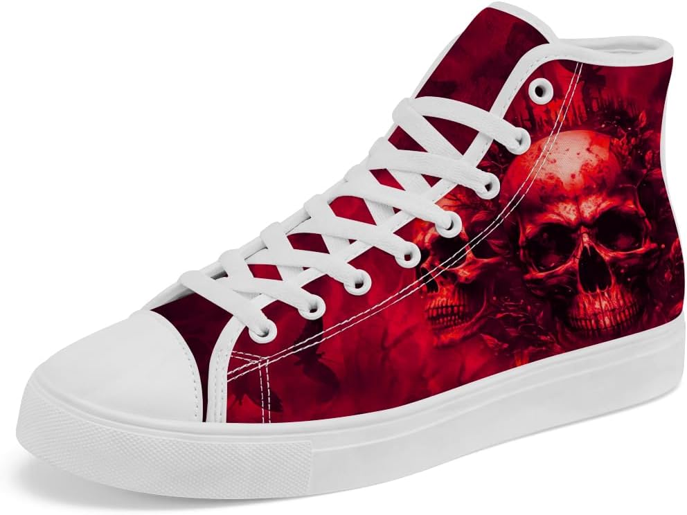 Кеды на высокой подошве с черепом из холщовой ткани, готические с бабочкой, на шнуровке, повседневная обувь для женщин и мужчин Chebing, красный
Кеды на высокой подошве с черепом из холщовой ткани, готические с бабочкой, на шнуровке, повседневная обувь для женщин и мужчин Chebing, красный