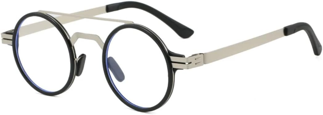 Ретро металлические круглые солнцезащитные очки с двойной перемычкой для мужчин, защита от УФ-излучения UV400, модные женские очки в оправе с прозрачными линзами, в стиле панк VVTWSSW, Black Silver Clear
Ретро металлические круглые солнцезащитные очки с двойной перемычкой для мужчин, защита от УФ-излучения UV400, модные женские очки в оправе с прозрачными линзами, в стиле панк VVTWSSW, Black Silver Clear