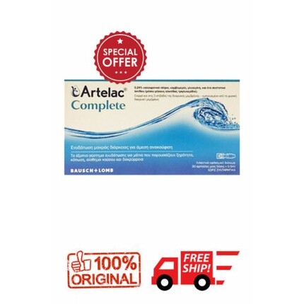 Bausch & Lomb Artelac Complete Eye Lubricant Drops Монодозы, 30 ампул Bausch + Lomb
Bausch & Lomb Artelac Complete Eye Lubricant Drops Монодозы, 30 ампул Bausch + Lomb