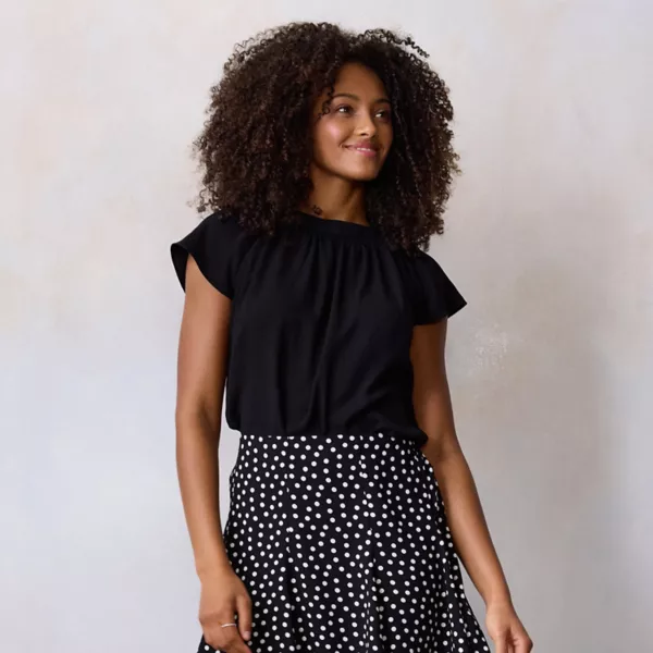 Женский топ-ракушка с присборенным воротом Lc Lauren Conrad, черный
Женский топ-ракушка с присборенным воротом Lc Lauren Conrad, черный