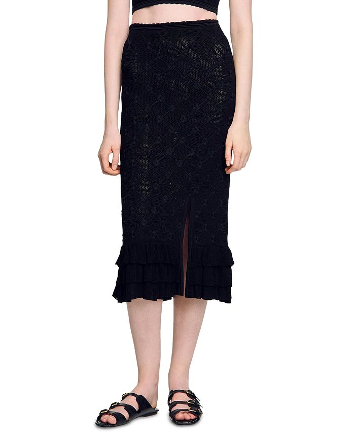 Вязаная юбка миди Sandro, черный
Вязаная юбка миди Sandro, черный