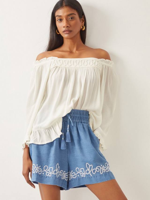 Топ с оборками от bryony с открытыми плечами Monsoon, белый
Топ с оборками от bryony с открытыми плечами Monsoon, белый