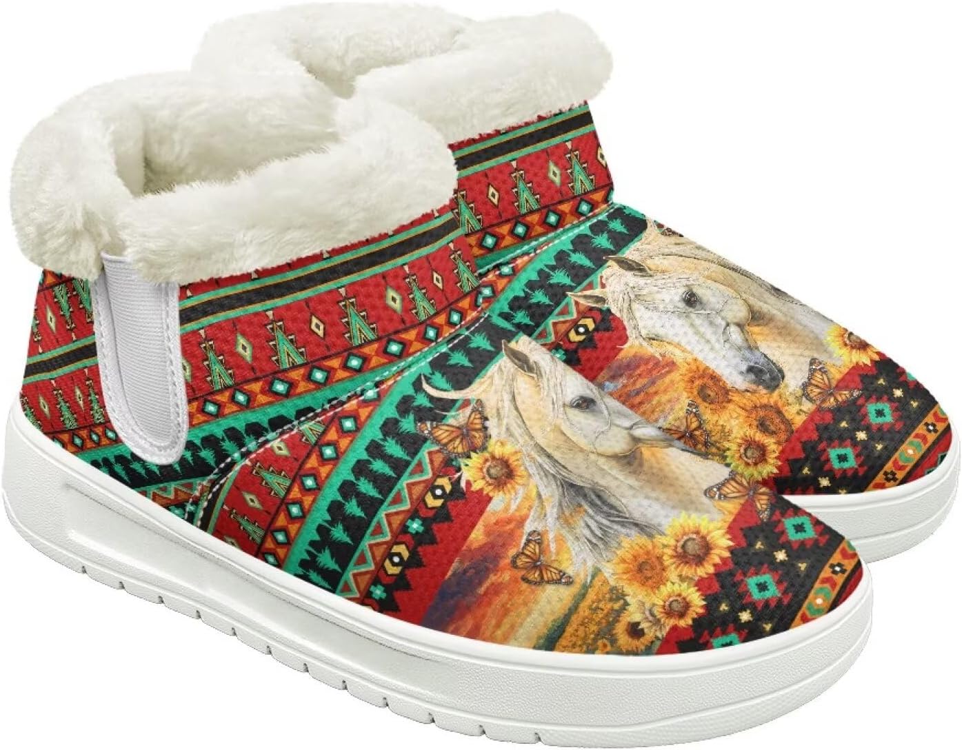 Зимние ботинки для женщин и мужчин, пушистые снежные ботинки с флисовой подкладкой и тянущимся верхом Cugasmaru, Horse Sunflower Aztec
Зимние ботинки для женщин и мужчин, пушистые снежные ботинки с флисовой подкладкой и тянущимся верхом Cugasmaru, Horse Sunflower Aztec