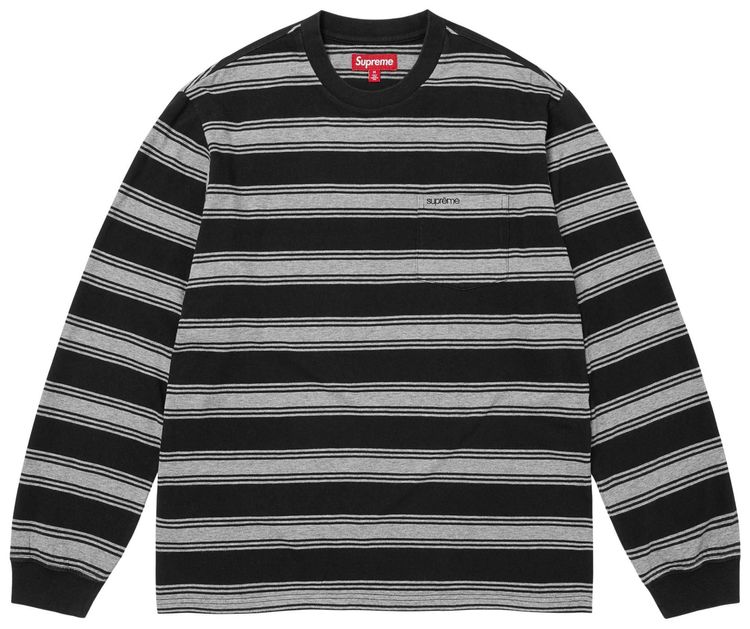 Футболка Supreme с длинными рукавами и полосками, черная
Футболка Supreme с длинными рукавами и полосками, черная
