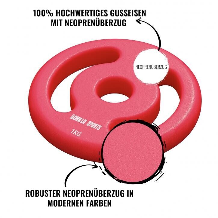 Набор утяжелителей неопреновый 1 - 5 кг GORILLA SPORTS, красный 
Набор утяжелителей неопреновый 1 - 5 кг GORILLA SPORTS, красный