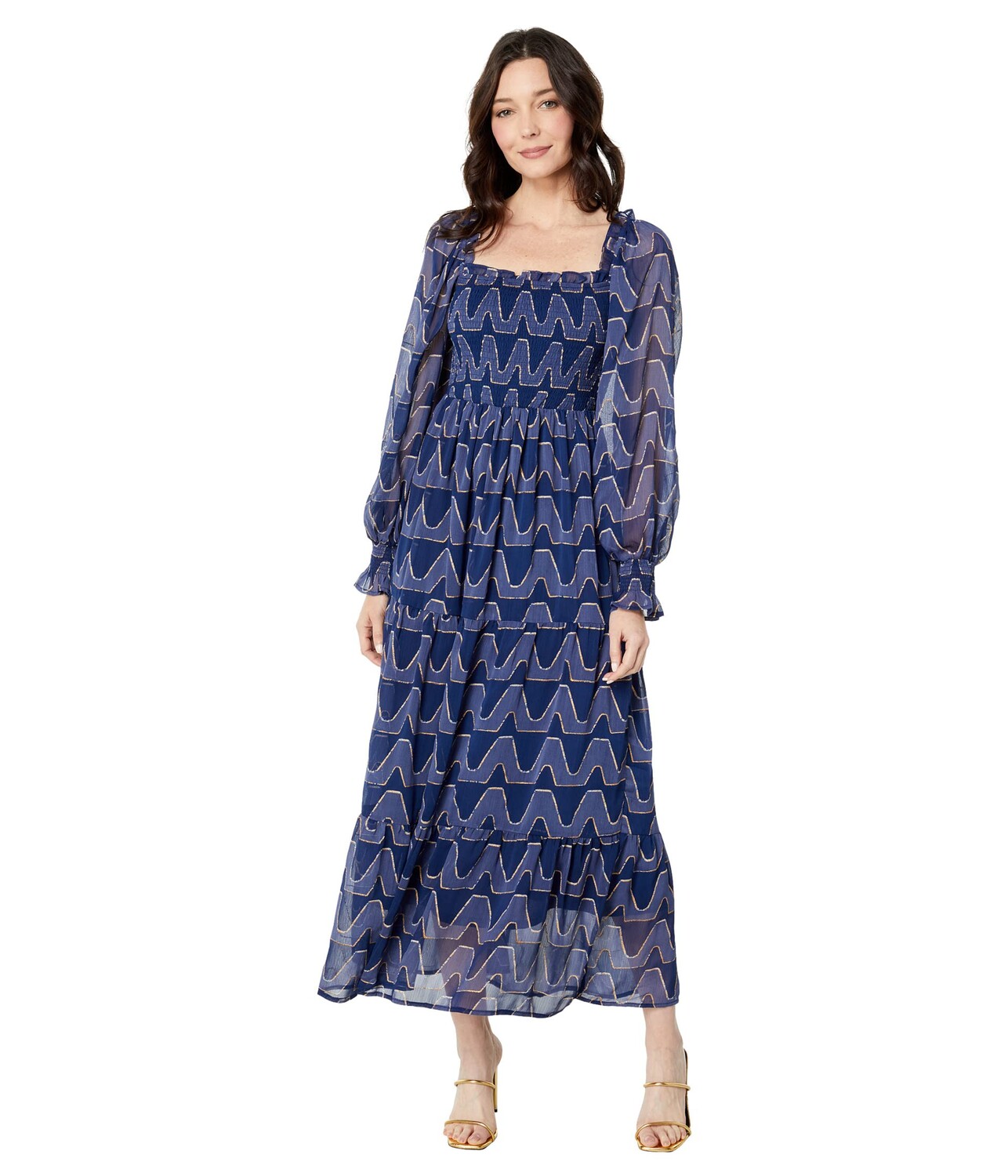Платье MOON RIVER, Textured Smocked Midi Dress
Платье MOON RIVER, Textured Smocked Midi Dress