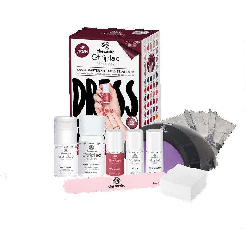 Базовый стартовый набор STRIPLAC PEEL OR SOAK Alessandro, 1 шт.
Базовый стартовый набор STRIPLAC PEEL OR SOAK Alessandro, 1 шт.