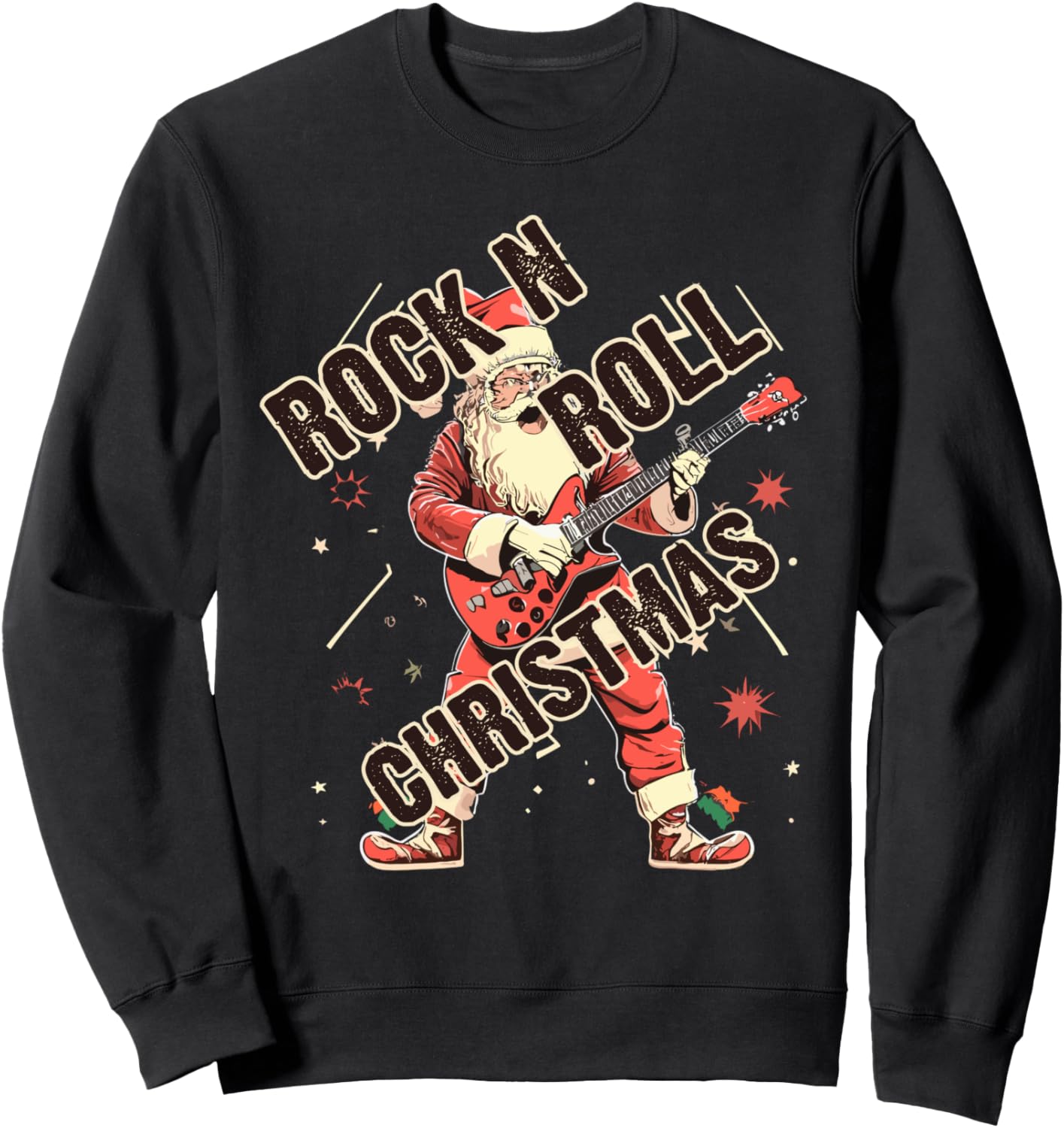 Рождественская толстовка с изображением Санта-Клауса в стиле рок-н-ролл и играющего на гитаре Rock N Roll Christmas Gifts, черный
Рождественская толстовка с изображением Санта-Клауса в стиле рок-н-ролл и играющего на гитаре Rock N Roll Christmas Gifts, черный