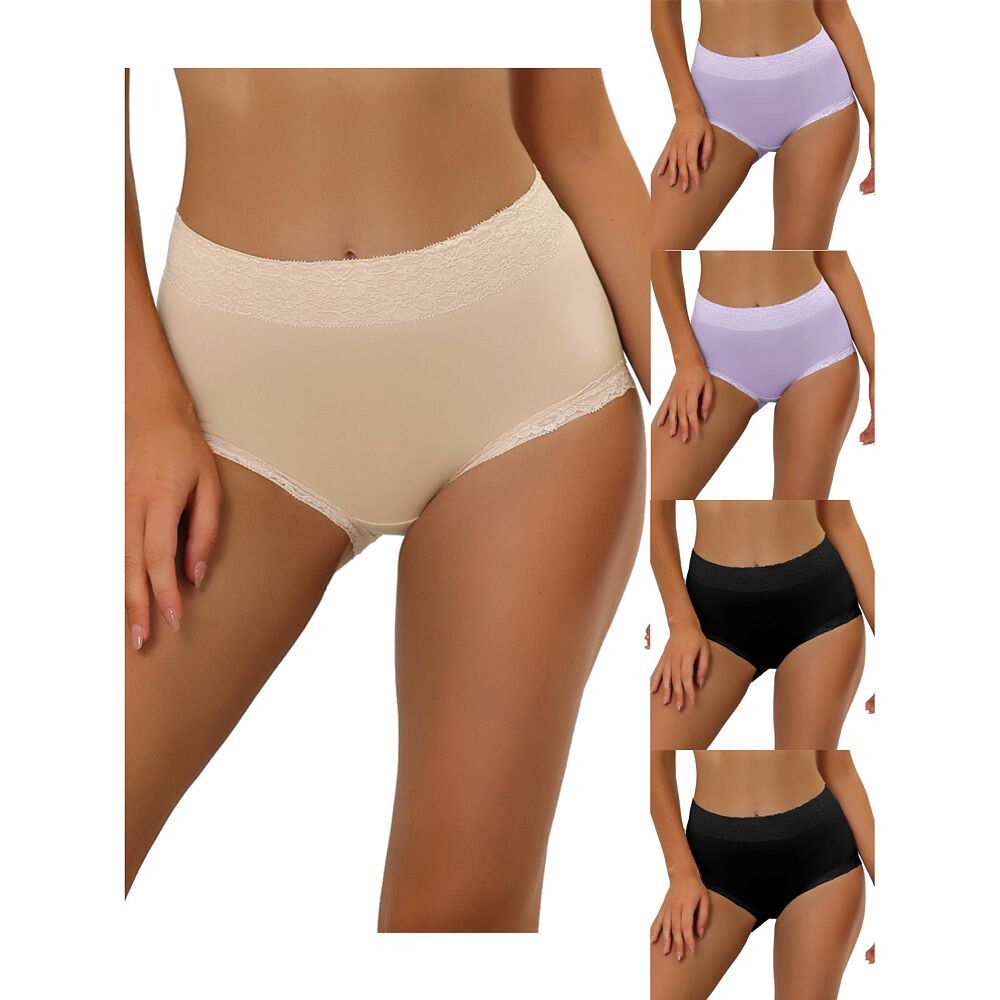 5 упаковок женского хлопкового нижнего белья с высокой посадкой и кружевной отделкой для контроля живота, полное покрытие, трусы, разные цвета ALLEGRA K, Bk Purple Bg
5 упаковок женского хлопкового нижнего белья с высокой посадкой и кружевной отделкой для контроля живота, полное покрытие, трусы, разные цвета ALLEGRA K, Bk Purple Bg