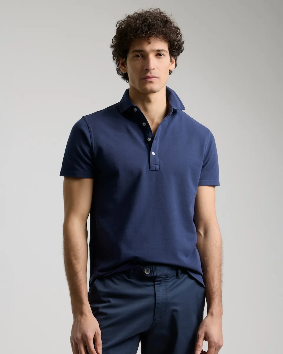 Мужская поло с итальянским воротником, тонкая ткань пике, приталенный крой Puroego, темно-синий
Мужская поло с итальянским воротником, тонкая ткань пике, приталенный крой Puroego, темно-синий