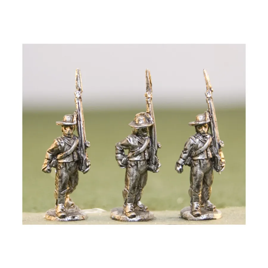 Британская пехота в каруселях, круглых шляпах, с выдвинутыми наплечниками, Birth of a Nation (15mm) (Blue Moon Manufacturing)
Британская пехота в каруселях, круглых шляпах, с выдвинутыми наплечниками, Birth of a Nation (15mm) (Blue Moon Manufacturing)