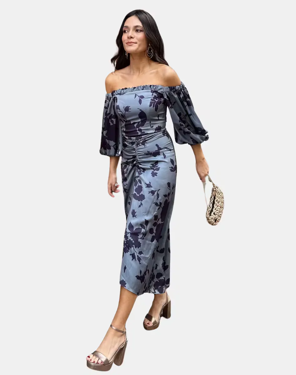 Платье с пышными рукавами и цветочным принтом MIPHAI, серый
Платье с пышными рукавами и цветочным принтом MIPHAI, серый